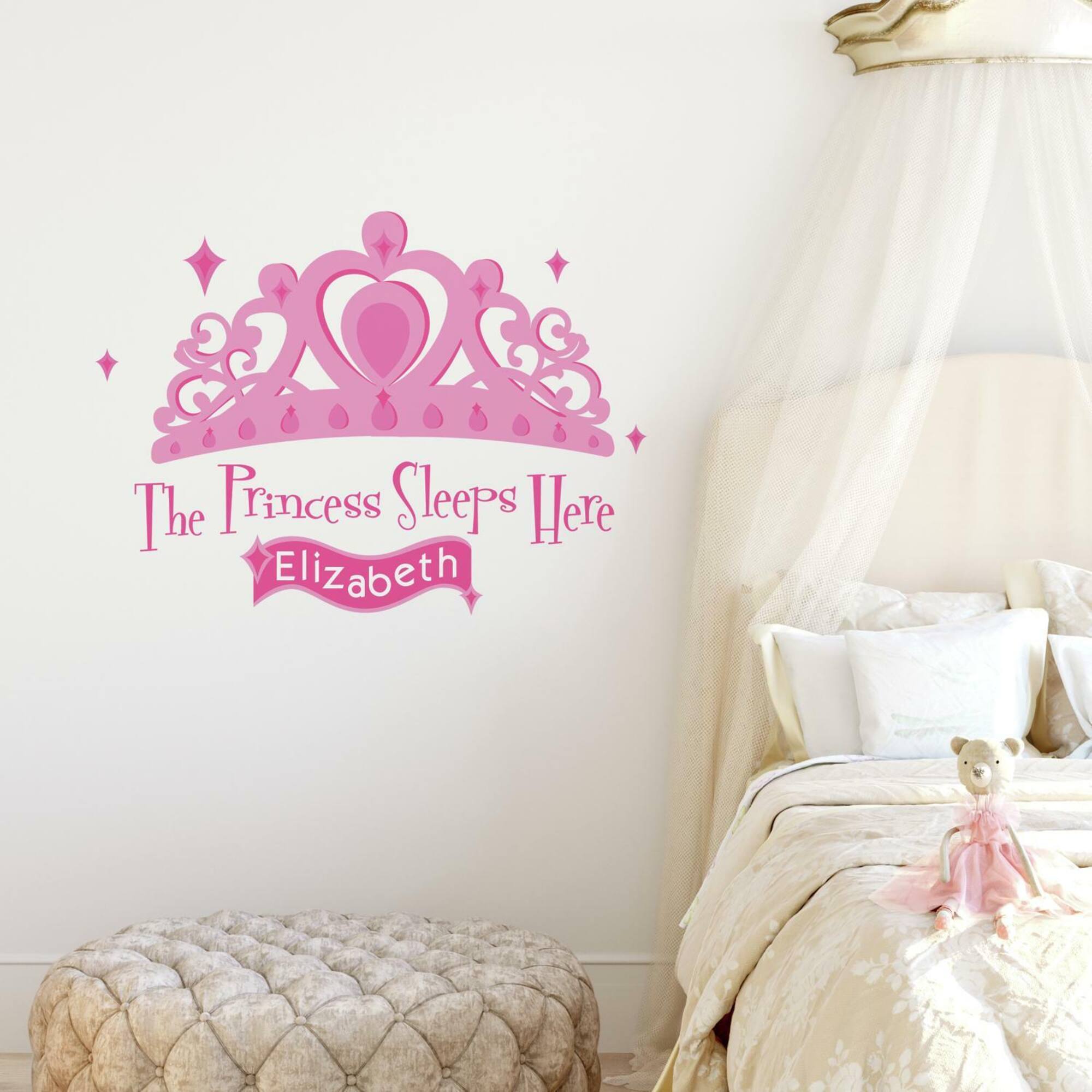 RoomMates Princess Sleeps Here Giant Decal with Personalization